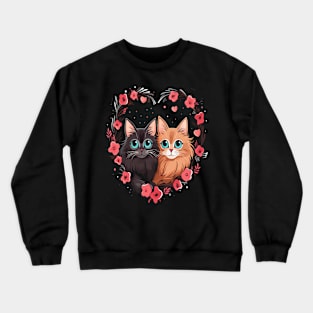 Somali Cat Couple Valentine Crewneck Sweatshirt